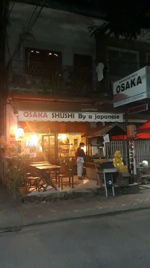 Outside at Osaka Sushi Tonkatsu in Vientiane