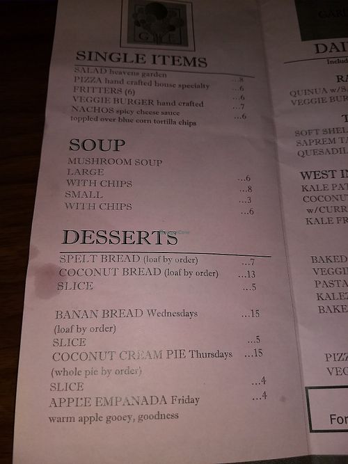 Menu page1 at Garden of Eat'n in Springfield