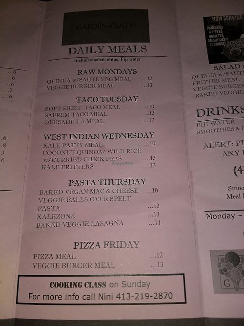 Menu page2 at Garden of Eat'n in Springfield
