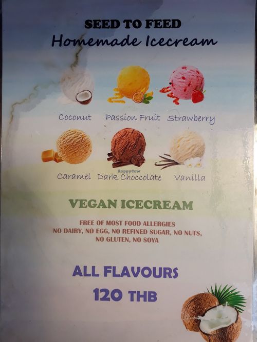 Now sells vegan ice-cream in tubs at Seed to Feed in Koh Phangan
