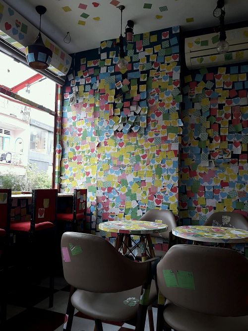 interior at The Note Coffee in Ho Chi Minh City