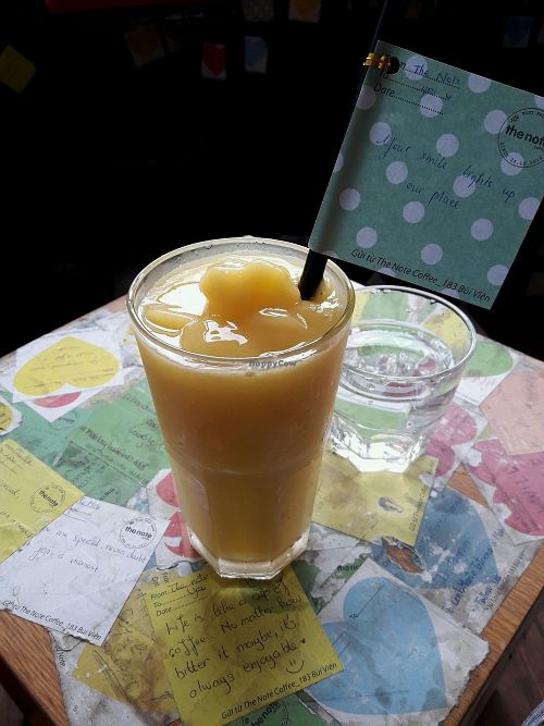 Orange & mango smoothie at The Note Coffee in Ho Chi Minh City