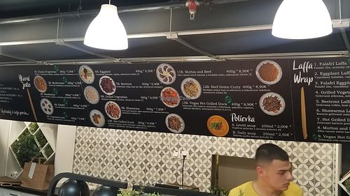Menu at Hummus and Couscous Bar - Aupark Mall in Bratislava