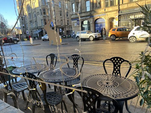 Outside table  at Seeds for the Soul in Edinburgh