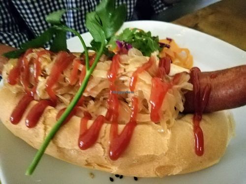 Hot dog at Seeds for the Soul in Edinburgh