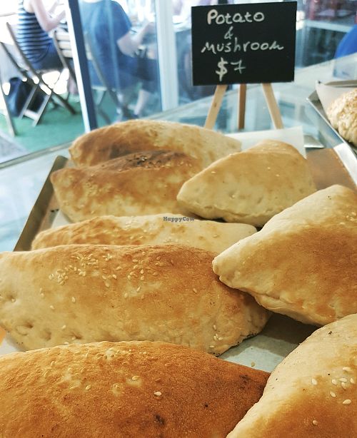 vegan potato and mushroom sambusak at Medani Bakery in Bondi Junction