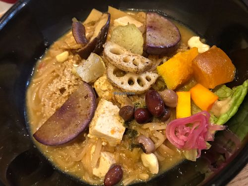 Yummy brown rice noodles !! Vegan *** yummy at Horieza in Kobe