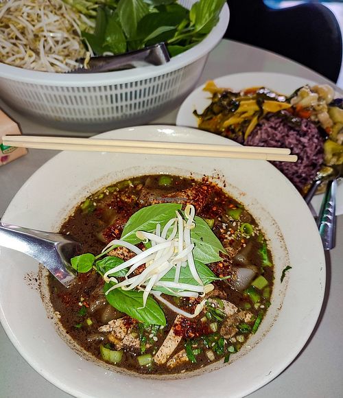 Guay Tiew Jay (vegetarian Thai Noodle Soup) at T&I Tien Sin in Pattaya