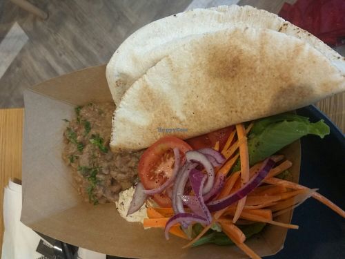 Beans, salad, and wrap - tasty! at Canaca in Newcastle Upon Tyne