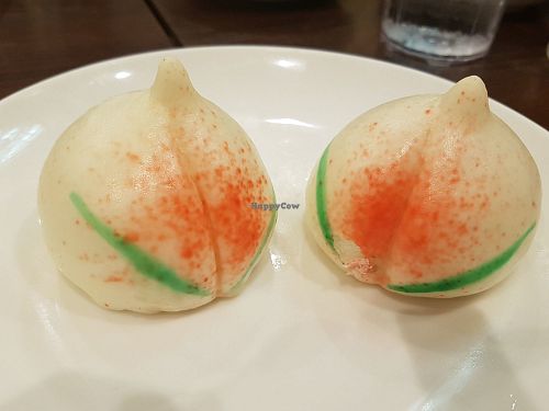 this is in the vegan menus as filled with vegetables but I got it filled with apple - like a dessert. very very yummy! at Koukien in Yokohama