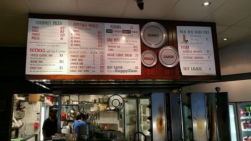 wall menu at Slice Pizza & Pasta - Veganism Pizzeria in South Brisbane