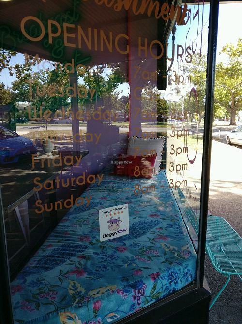 opening hours and HC sticker at Namaste Nourishment in Ballarat
