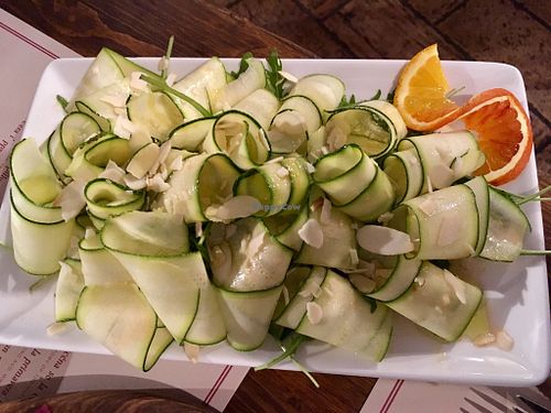Carpaccio di Zucchini with Arugula and Almonds at Mattacena in Florence