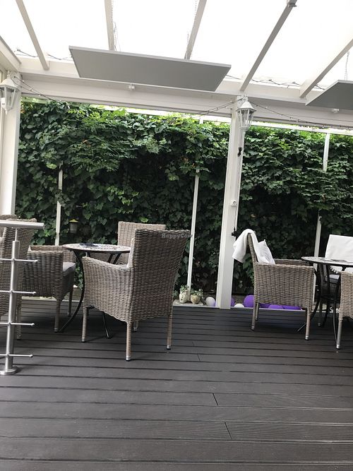 Super cozy terrace  at Saveur Cafe in Szekesfehervar