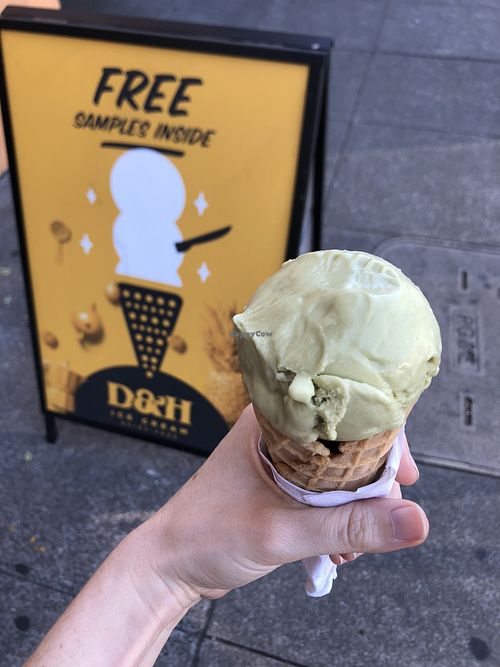 Matcha cone at D&H Vegan Ice Cream in Oakland