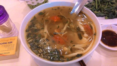 Sour soup at Loving Hut - Hoang Kim in Hanoi