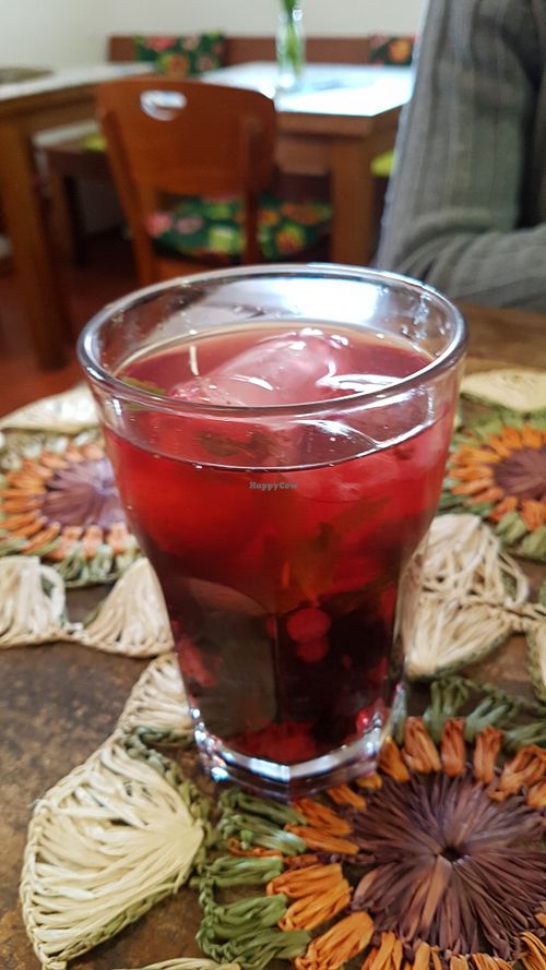 Homemade iced tea at Dona Flor Cafe in Lisbon