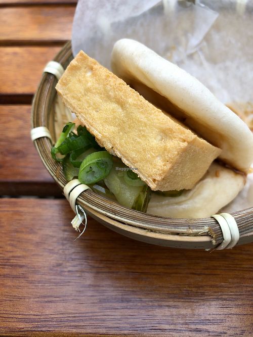 Home-made steamed bun with tofu at Goro Ramen in Oklahoma City