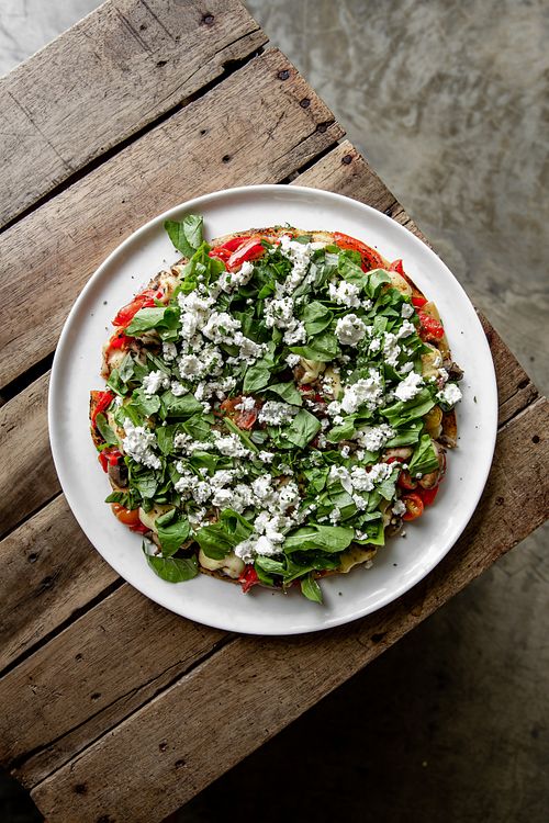 THE MAFIA (GF) - PIZZA + MOZZ CHS + SHROOMZ + SALSA + FETA + ROCKET
 at Crate Cafe in Canggu