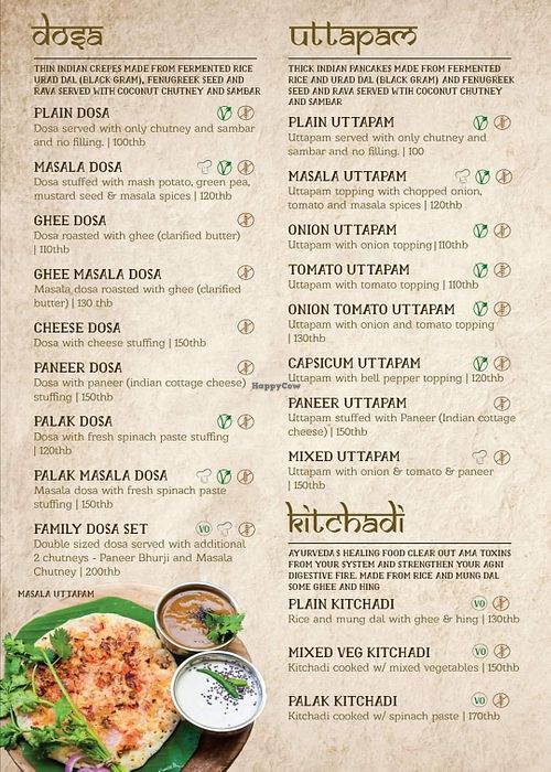 Menu april 2020 at Chana Masala in Koh Phangan