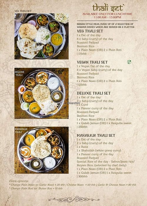 Menu april 2020 at Chana Masala in Koh Phangan