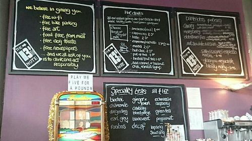 menu at The 13th Note in Glasgow