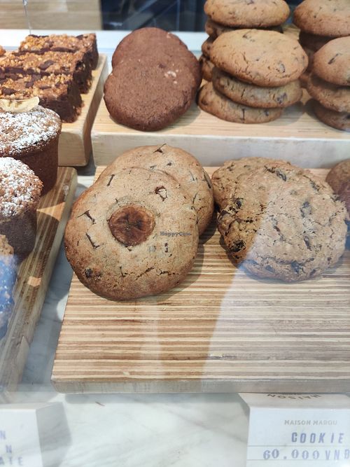 Vegan banana chocolate cookies at Maison Marou Hanoi in Hanoi