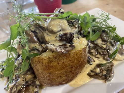 Creamy mushroom jacket potato  at The Guard Room in Plymouth