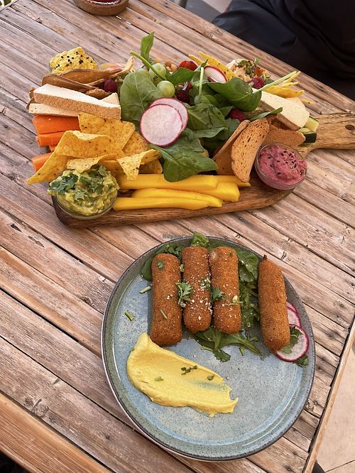 The Board and mushroom croquettes   at Aloha Cafe in Sesimbra