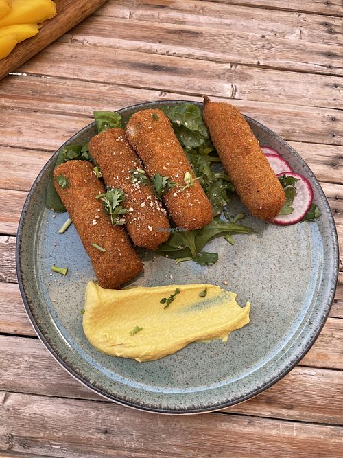 Mushroom croquettes  at Aloha Cafe in Sesimbra