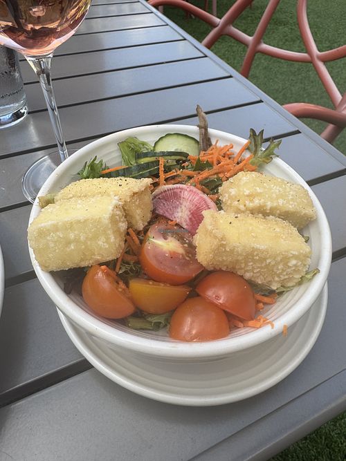 Garden salad with fried tofu  at Honeywood Restaurant in Lexington