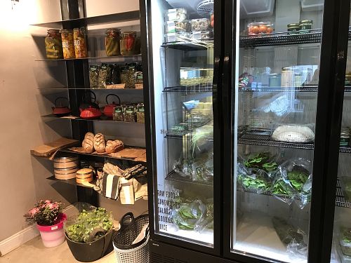 items for sale at Meshek Barzilay Deli in Tel Aviv