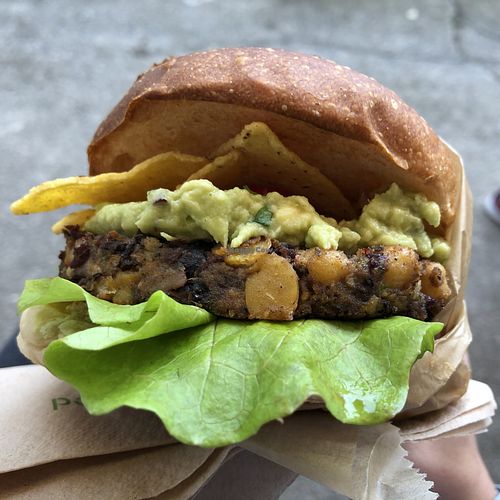 Nacho Libre burger at The Lazy Leek in Cardiff