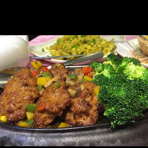 Pepper ";Steak"; and Broccoli  at Treasure Vegetarian Restaurant 新聚寶素食 in Kowloon