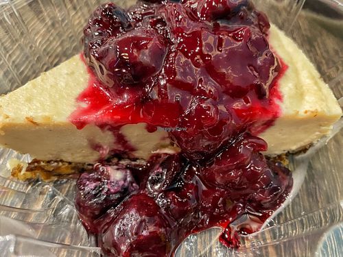 Cheesecake with cherry topping   at Planted in Hamilton in Hamilton