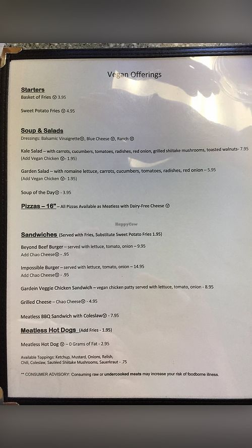 Full vegan menu.  at OBX Bites in Harbinger