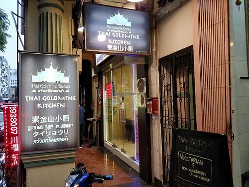 signage along 5 foot walk way at Thai Goldmine Kitchen in Central Singapore