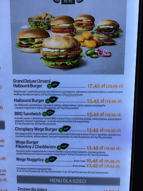 Veg / vegan options  at MAX in Wroclaw