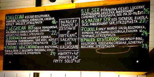 Menu at Wartburger Wege in Wroclaw