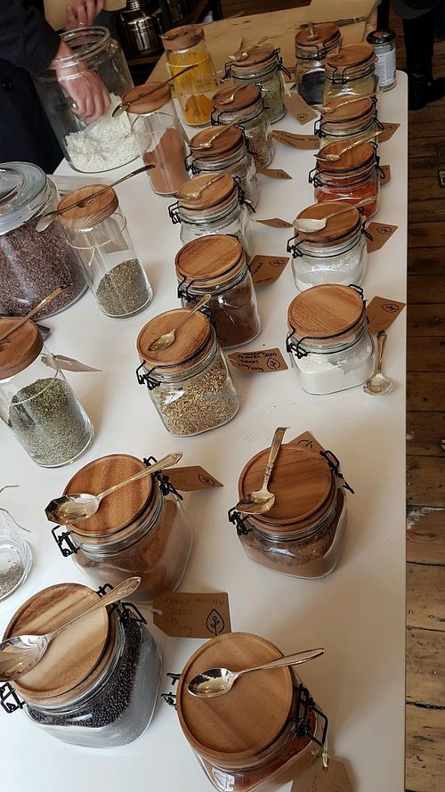 Jars of seeds, nuts etc. at Hetu in South West London