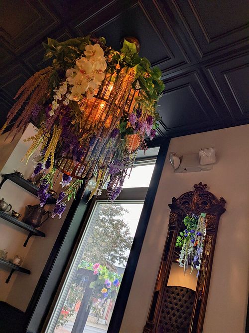 This place is resplendent with silk flowers at The Vanitea Room in Ottawa