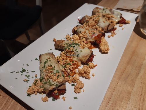 Stuffed aubergine rolls at Alive in Barcelona