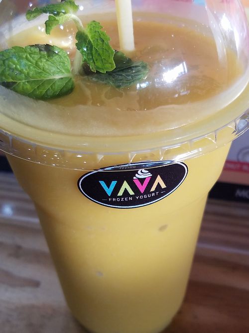 Mango smoothie with almond milk at USM - VAVA Frozen Yogurt in Koh Samui