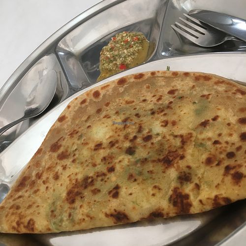 Aloo (Potato) paratha and delicious sauce  at YG Restaurant in Mae Sai