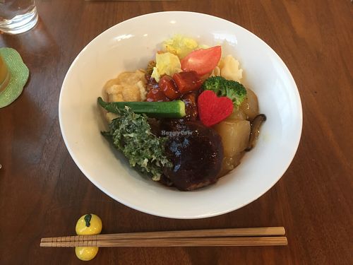 Rice, vegetables and tofu at Grains in Nagoya