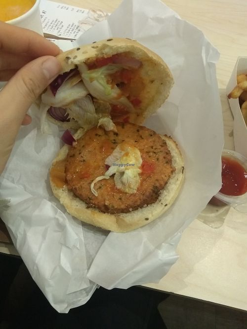 Flat vegan burger...but still an option!  at Restaurant VF in Nantes