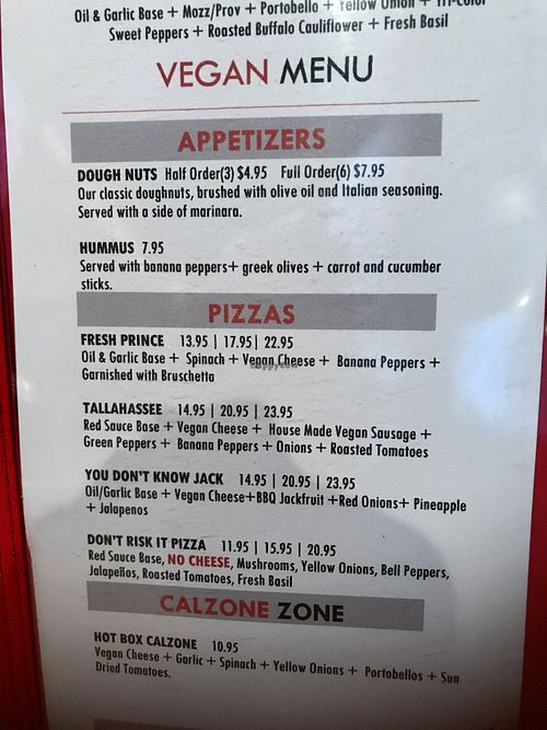 Regular menu has lots of vegan options PLUS there is a separate vegan menu at Tomato Bar Pizza Bakery in Valparaiso