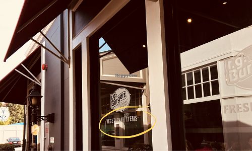 Vegetarian items at R G Burgers in Carmel-by-the-sea