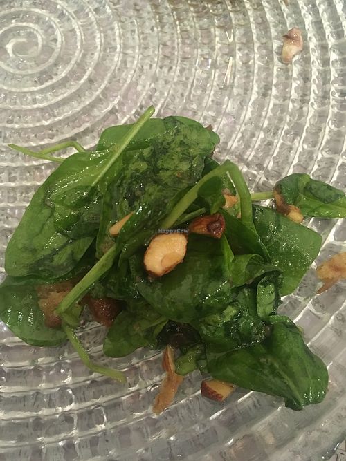 Baby spinach and smoked flavoured almonds  at Sesamo Nero in Pescara