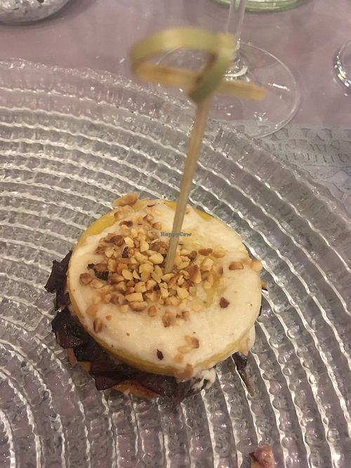 Polenta cake with red radicchio  at Sesamo Nero in Pescara